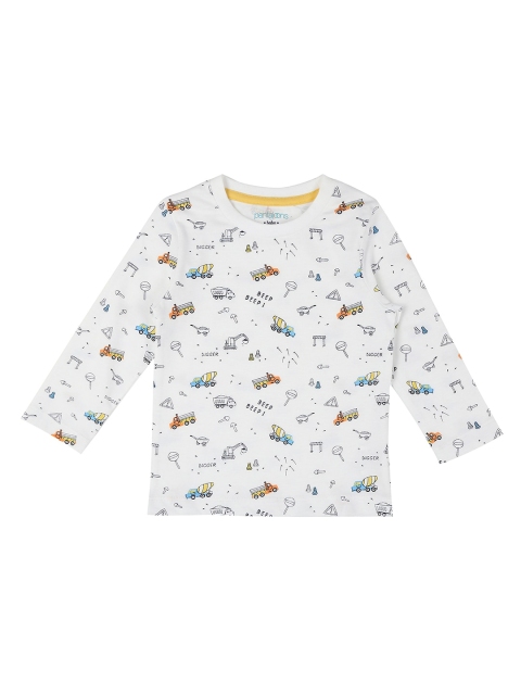 

Pantaloons Baby Boys White Printed Round Neck T-shirt