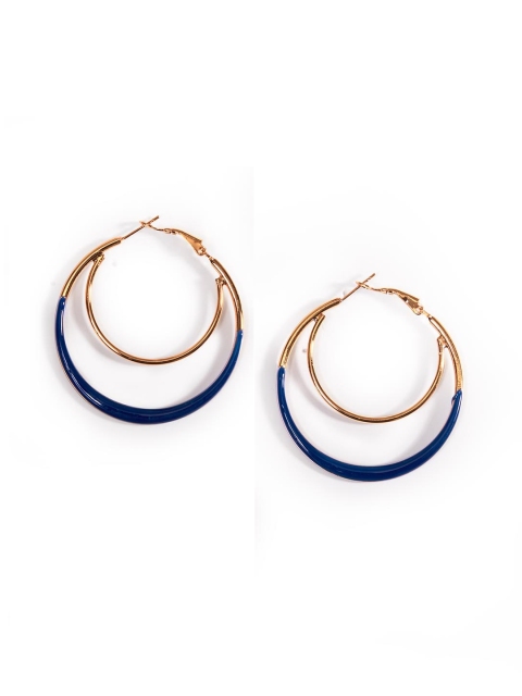 

Foxy Sperks Blue & Gold-Toned Circular Hoop Earrings