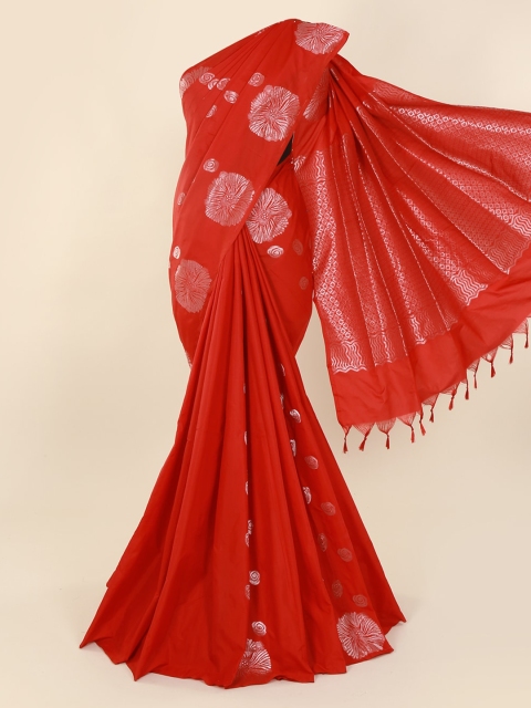 

Pothys Red Silk Cotton Woven Design Kanjeevaram Saree
