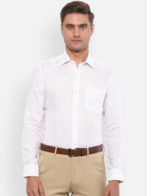

Louis Philippe Men White & Red Regular Fit Printed Formal Shirt