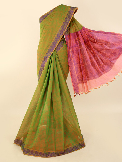 

Pothys Green Woven Design Pure Cotton Saree