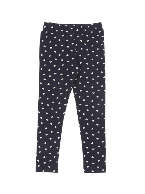 

Pantaloons Junior Girls Navy Blue & White Printed Ankle-Length Leggings