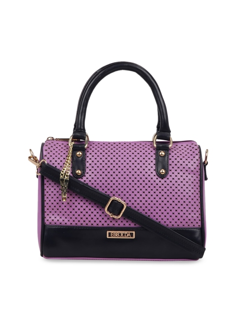 

ESBEDA Purple & Black Printed Handheld Bag