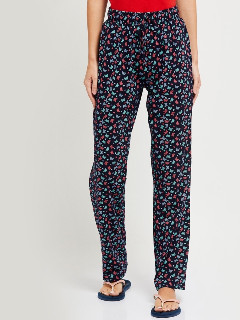

max Women Navy Blue Printed Lounge Pant