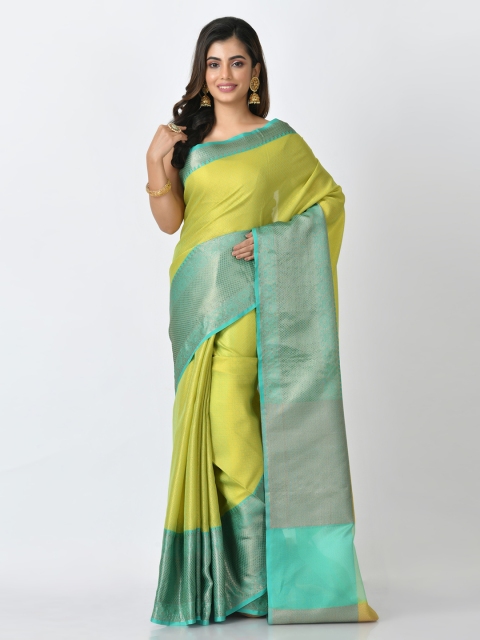 

RANGOLI Lime Green & Blue Art Silk Woven Design Saree