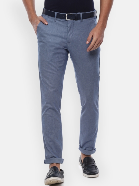 

Van Heusen Sport Men Blue Slim Fit Self Design Regular Trousers