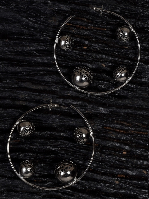 

MIDASKART Black Circular Hoop Earrings