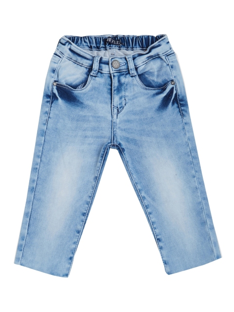 

VITAMINS Girls Blue Solid Denim Capris