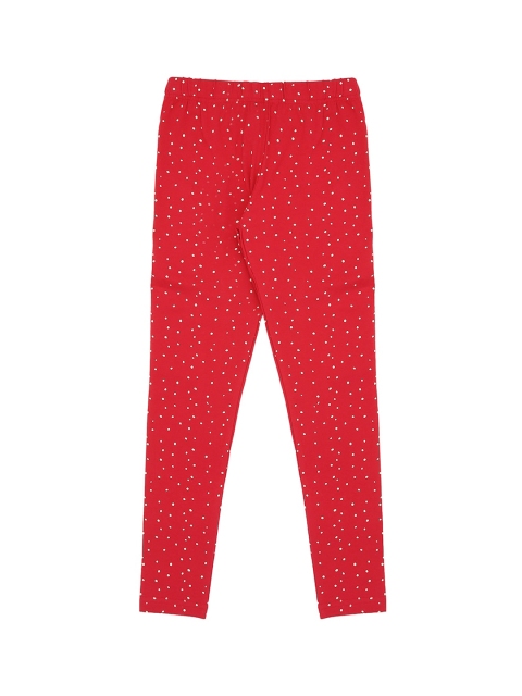 

Pantaloons Junior Girls Red & White Printed Ankle-Length Leggings
