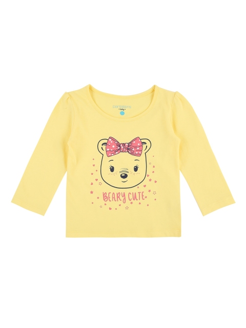 

Pantaloons Baby Girls Yellow Printed Round Neck Pure Cotton T-shirt