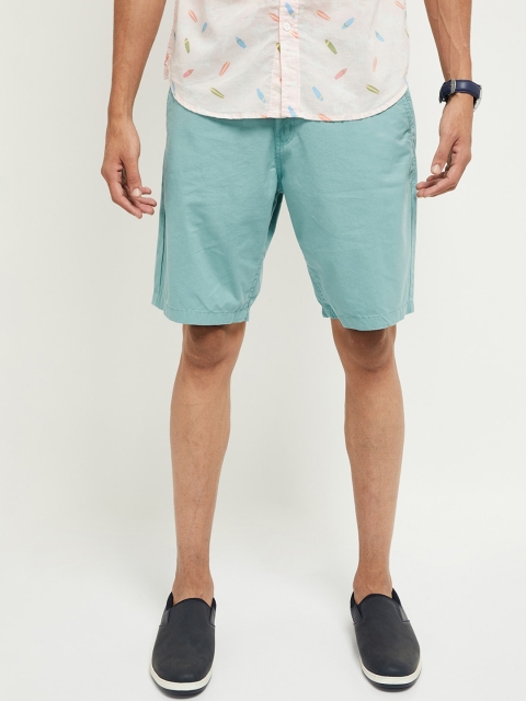 

max Men Blue Solid Regular Fit Chino Shorts