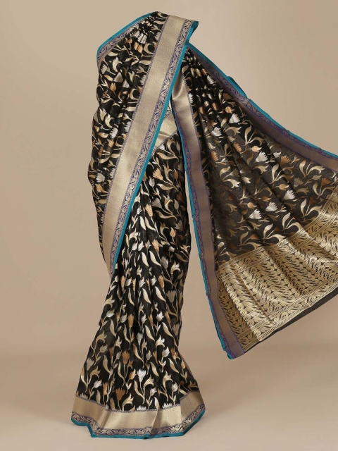 

Pothys Black Woven Design Jute Silk Saree
