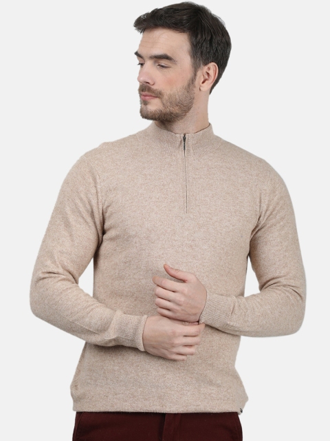 

Monte Carlo Men Beige Solid Pullover Sweater