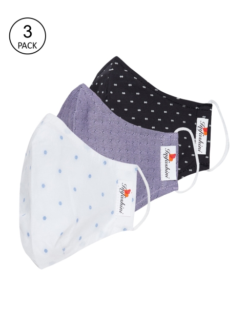 

Imfashini Women Multicoloured 3 Pcs 2-Ply Reusable Cloth Masks, Multi
