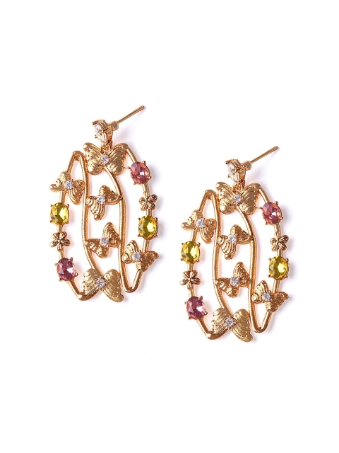 

Foxy Sperks Gold-Toned Contemporary Drop Earrings