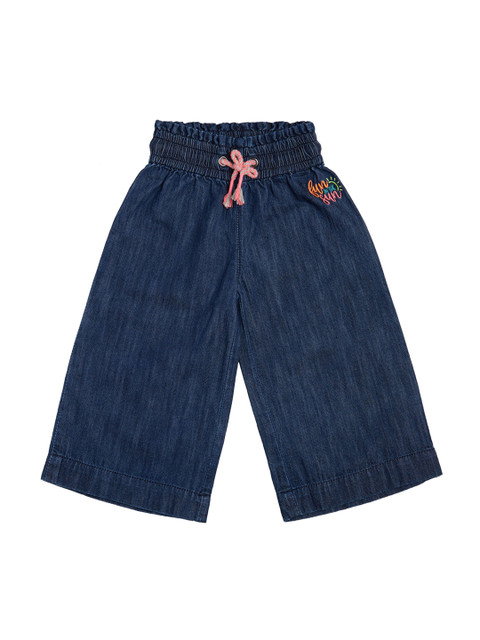 

VITAMINS Girls Blue Solid Regular Fit Capris