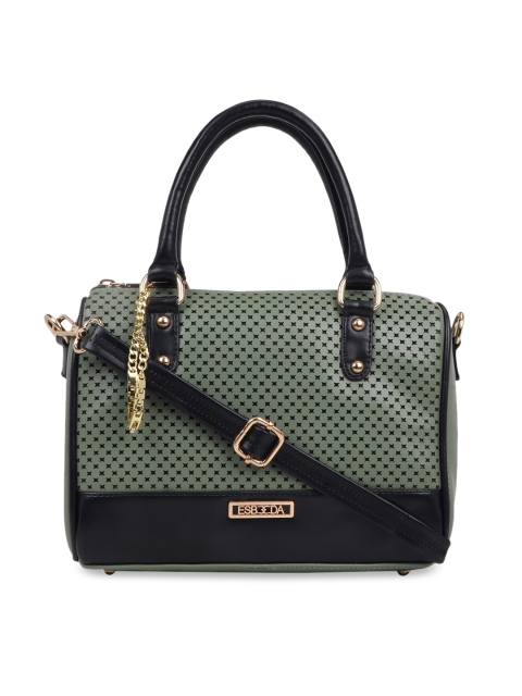 

ESBEDA Green & Black Colourblocked Satchel