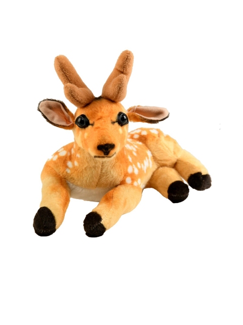 

DukieKooky Unisex Kids Beige & Black Stuffed Soft Fawn Toy