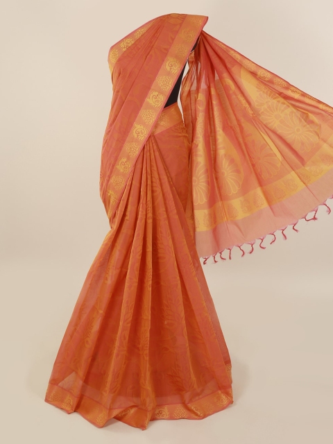 

Pothys Rust Solid Pure Cotton Silk Saree