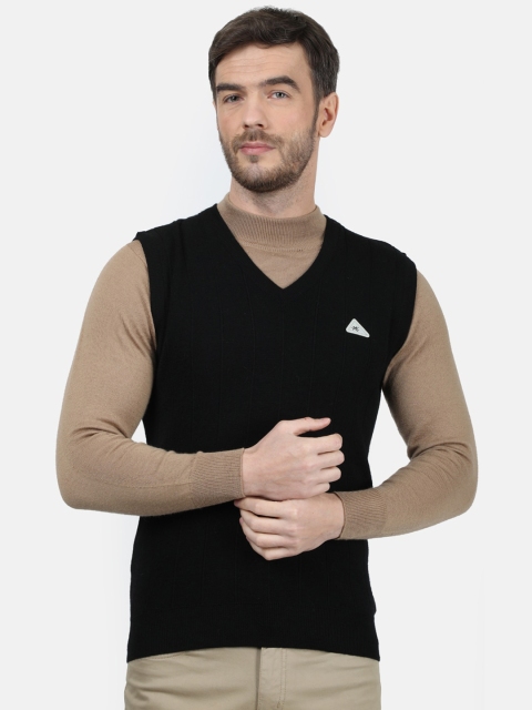 

Monte Carlo Men Black Solid Woolen Sweater Vest