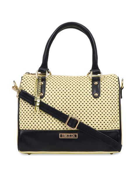 

ESBEDA Yellow & Black Textured Shoulder Bag
