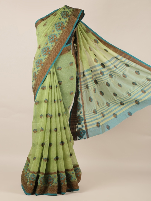 

Pothys Green Woven Design Jute Silk Saree