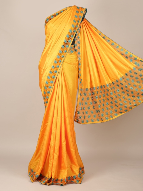 

Pothys Yellow Solid Art Silk Saree