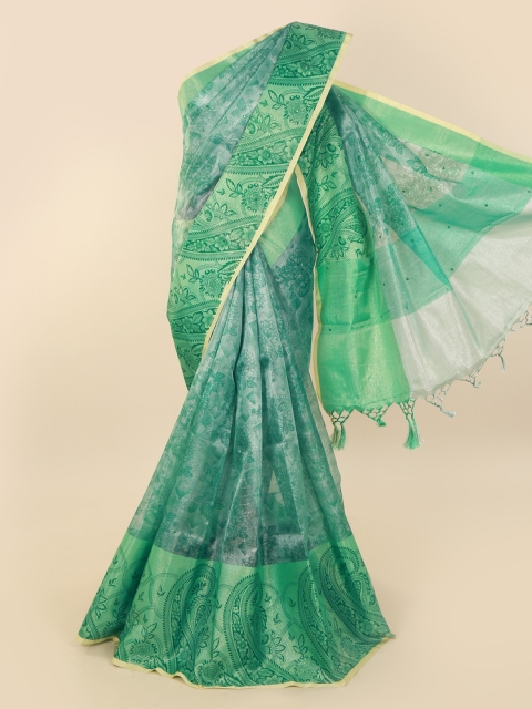 

Pothys Green Printed Tissue Saree
