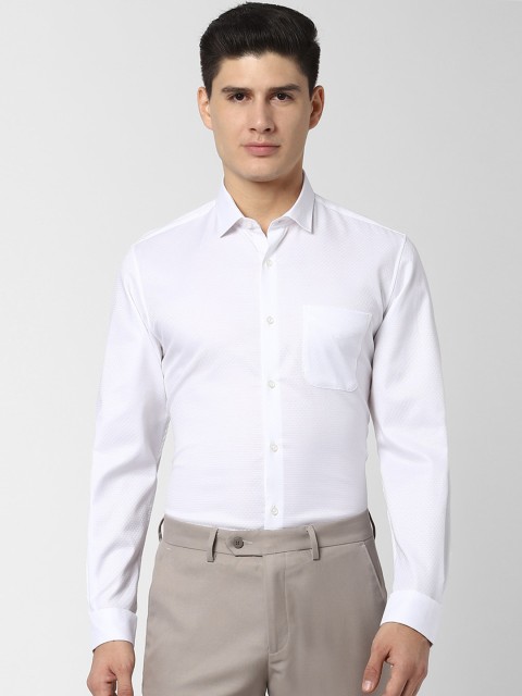 

Peter England Men White Regular Fit Self Design Cotton Formal Shirt