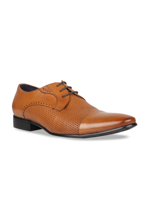

Regal Men Tan Brown Textured Leather Formal Derbys