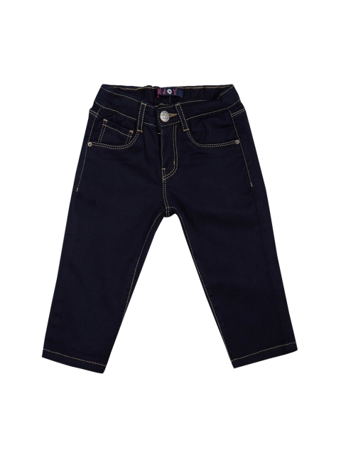 

VITAMINS Girls Blue Solid Denim Capris