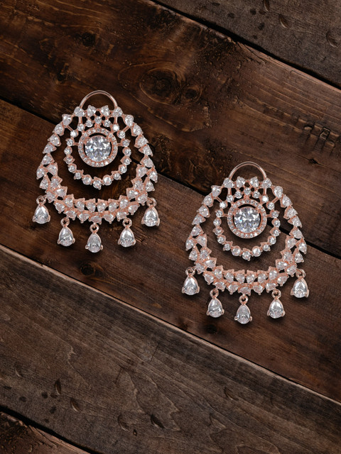 

MIDASKART Rose Gold Contemporary Drop Earrings