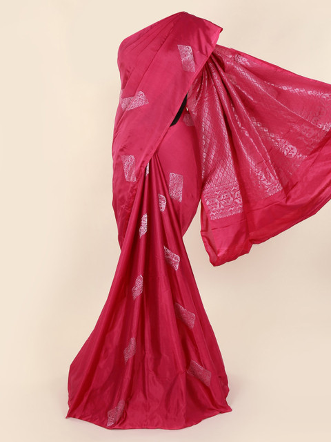 

Pothys Magenta Silk Cotton Woven Design Kanjeevaram Saree