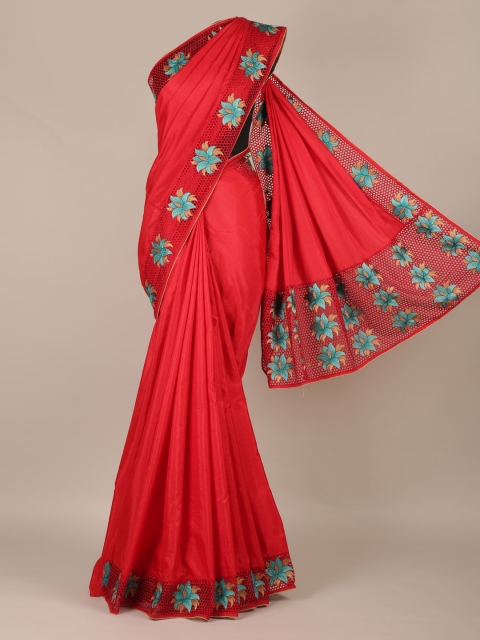 

Pothys Red Solid Art Silk Saree