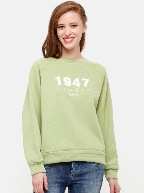 

STROP Women Green Printed Sweatshirt