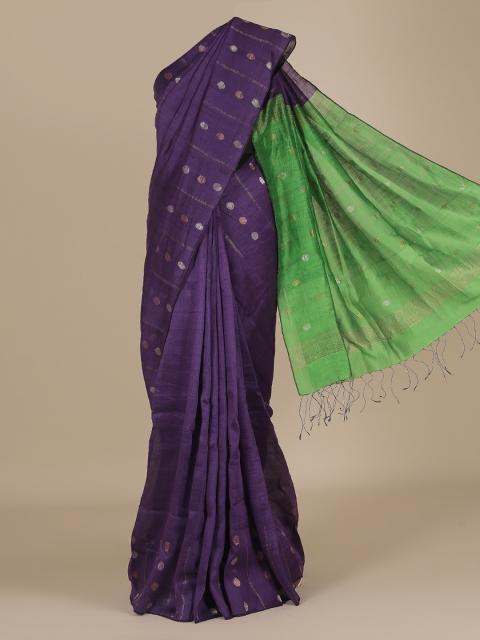 

Pothys Violet Woven Design Jute Silk Saree