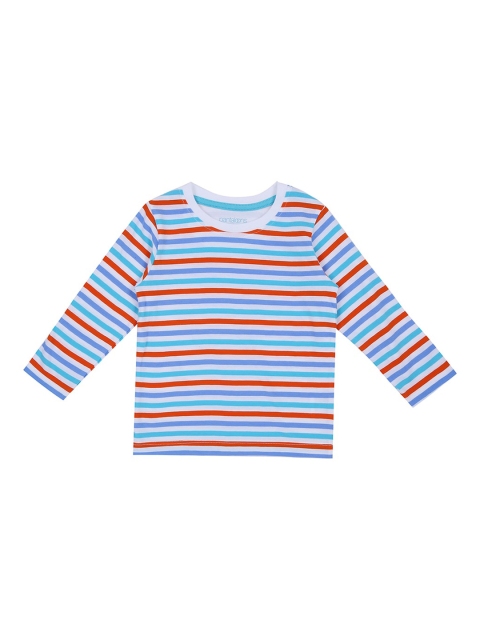 

Pantaloons Baby Boys Blue & Red Striped Round Neck T-shirt