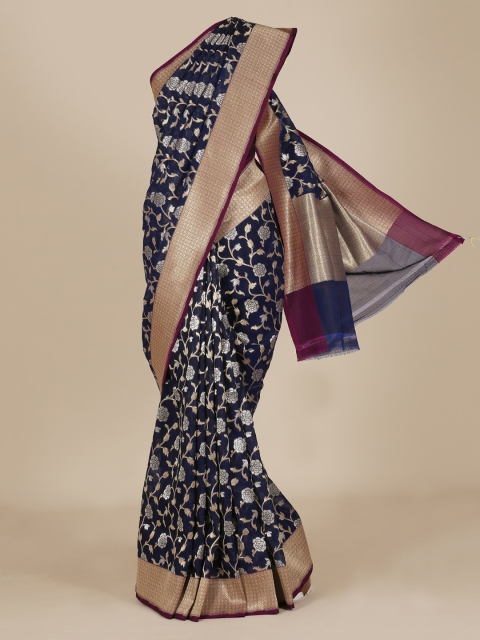 

Pothys Blue Woven Design Jute Silk Saree