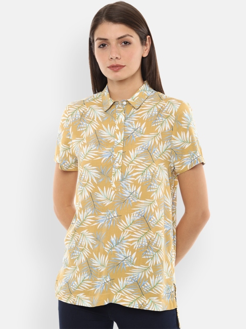 

Van Heusen Woman Yellow Printed Shirt Style Top