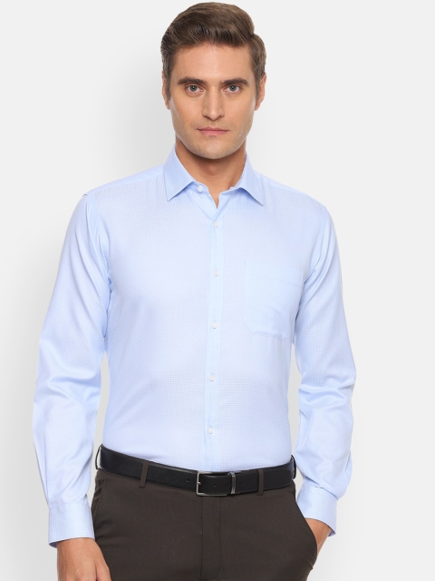 

Van Heusen Men Blue Regular Fit Solid Cotton Formal Shirt