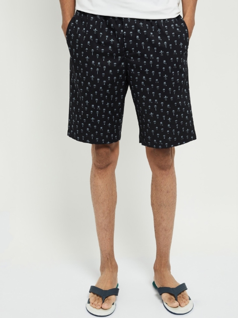 

max Men Grey Printed Regular Fit Regular Shorts