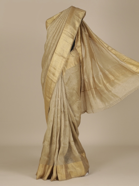 

Pothys Beige Solid Organza Saree