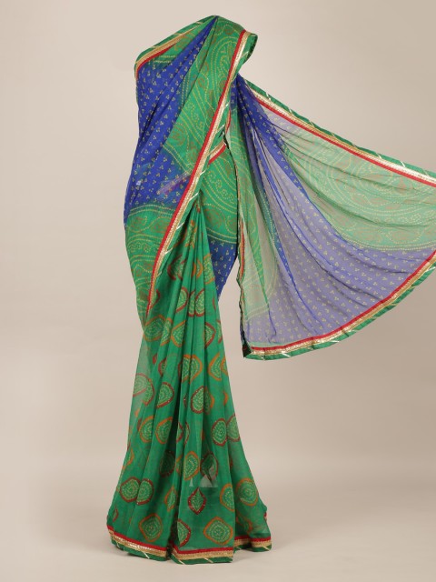 

Pothys Green & Blue Poly Chiffon Printed Saree