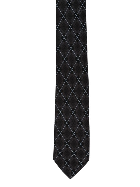 

Peter England Black Woven Design Broad Tie