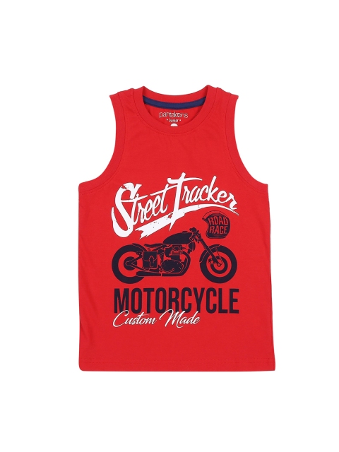 

Pantaloons Junior Boys Red Printed Round Neck T-shirt