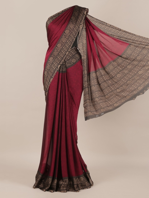 

Pothys Magenta Solid Saree
