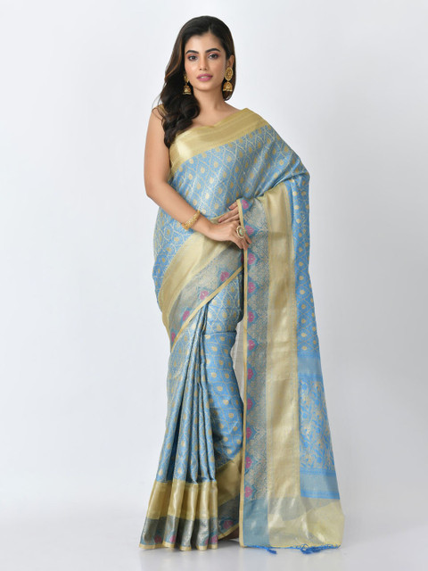 

RANGOLI Blue Art Silk Woven Design Banarasi Saree