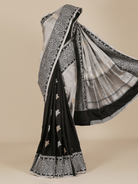 

Pothys Grey & Black Jute Silk Embroidered Saree