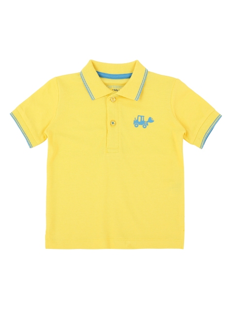 

Pantaloons Baby Boys Yellow Solid Polo Collar T-shirt