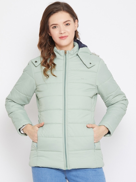 

Okane Women Green Solid Puffer Jacket